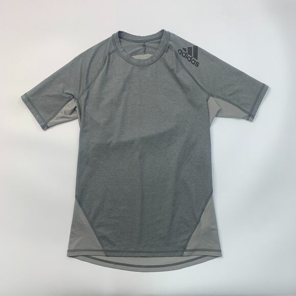 Adidas Alphaskin T Shirt Men M Medium Gray Fitted Stretch Climacool Gym Training - Picture 2 of 11